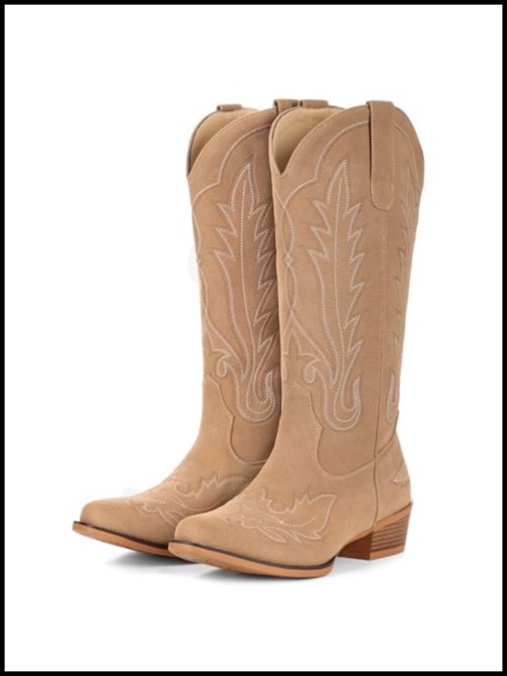 Women's Western Cowgirl Boots Snip Toe Mid Calf Embroidery Pull-On